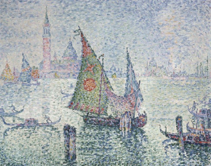 Paul Signac green sail oil painting image